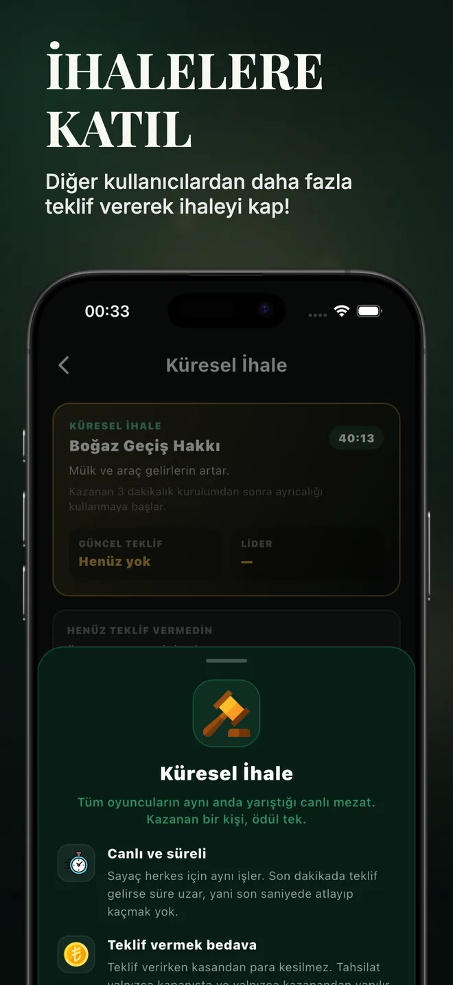 Küresel ihale ekranı